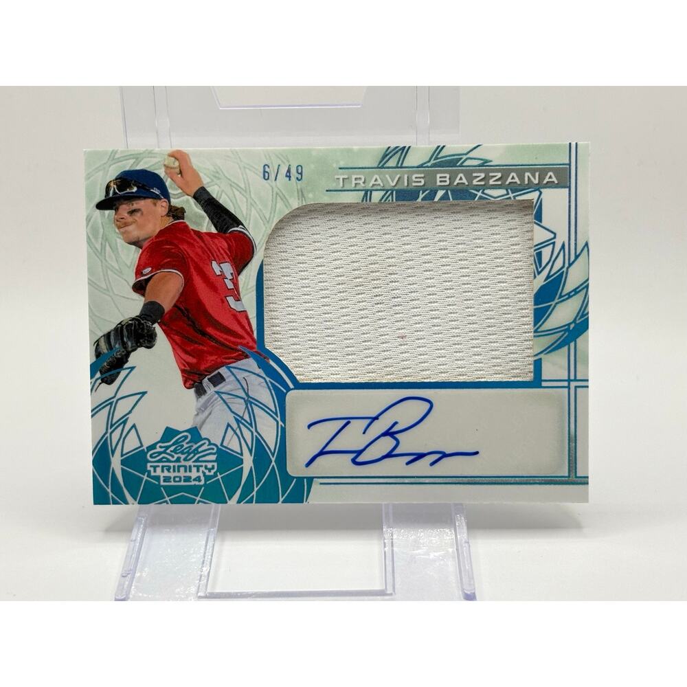 2024 Leaf Trinity Travis Bazzana Platinum Jersey Patch Auto 6/49 SP Guardians